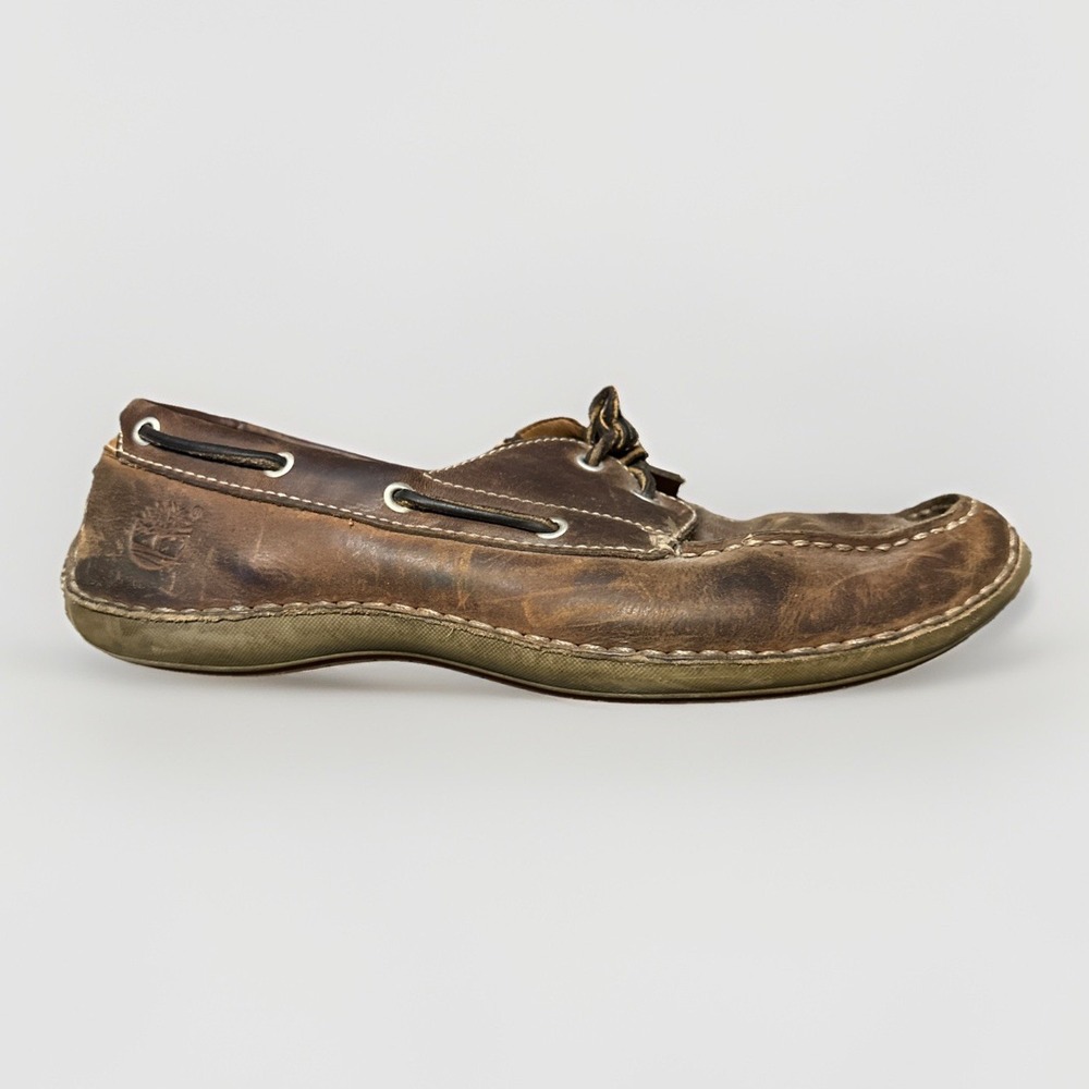 Timberland CLASSIC 2 Eye Boat Shoes Mens Size‎ 8 Brown Leather